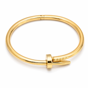 Elegant Gold-Tone Nail Clasp Bangle