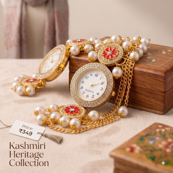 Kashmiri Heritage Gold-Tone Designer Watch