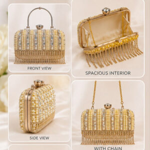 Pearl Fringe Clutch Handbag